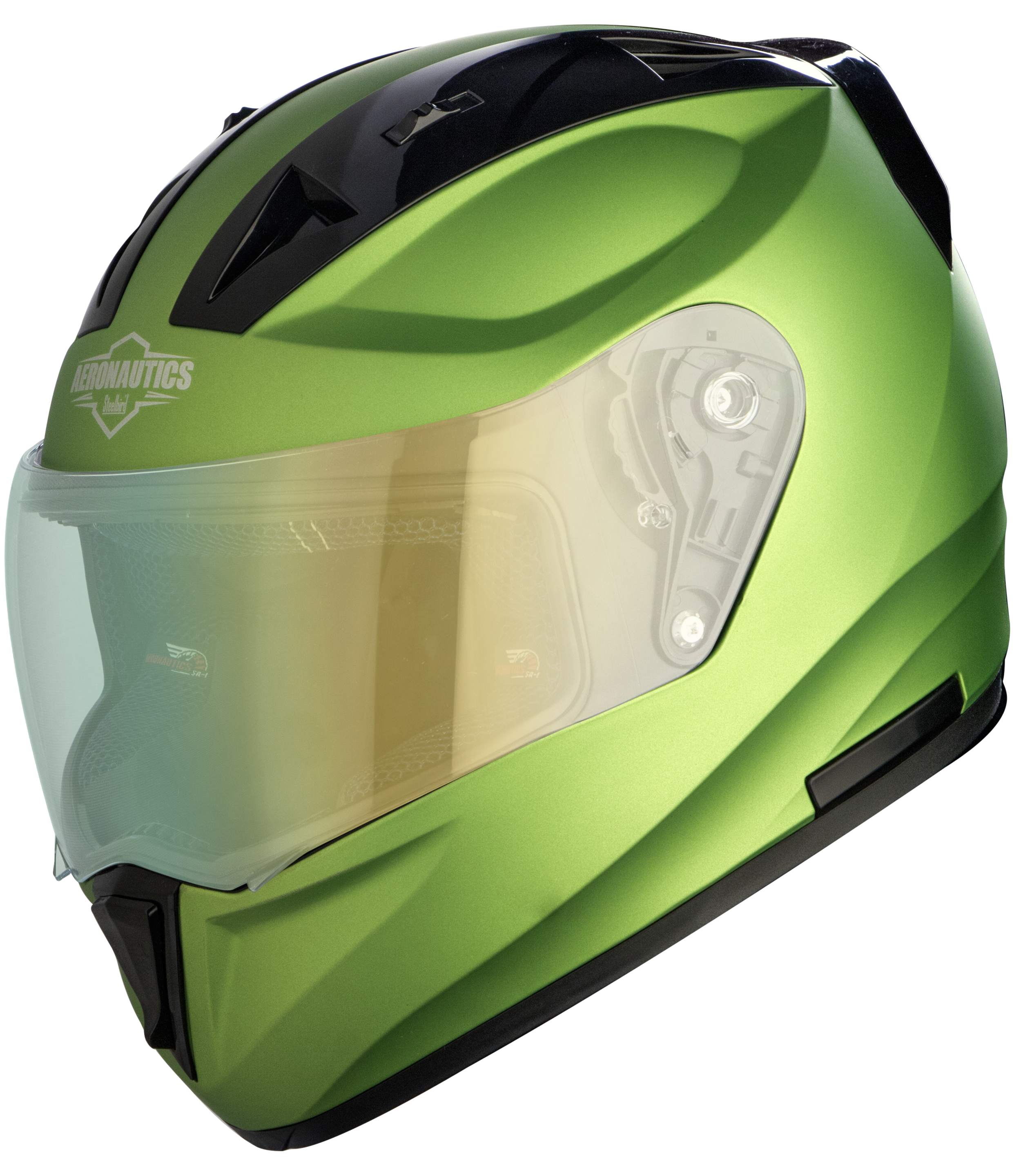 SA-1 Aeronautics Mat Y. Green (Fitted With Clear Visor Extra Gold Night Vision Visor Free)